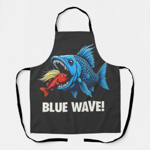 Harris Walz Election Blue Waves Democrat Fish Apron
