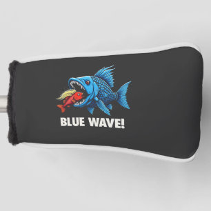 Harris Walz Election Blue Waves Democrat Fish Golf Head Cover