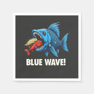 Harris Walz Election Blue Waves Democrat Fish Napkin