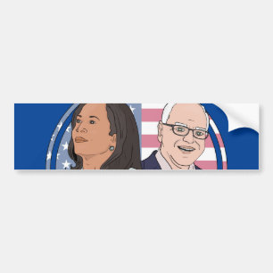 Harris Walz Election Bumper Sticker
