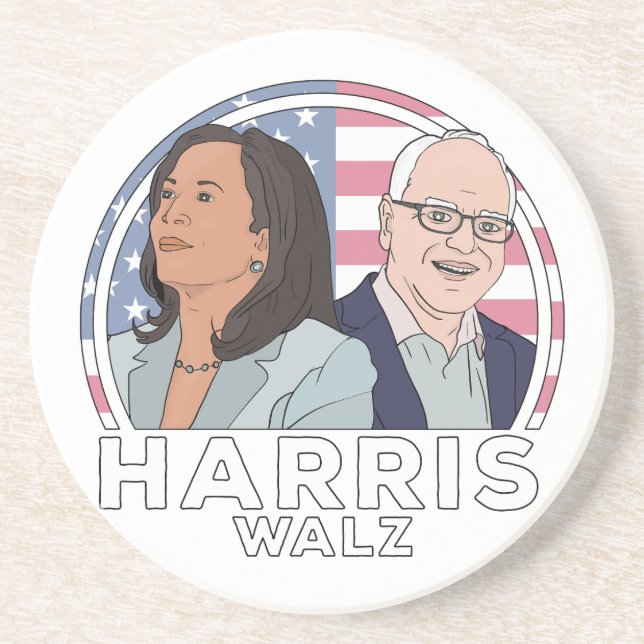 Harris Walz Election Coaster (Front)