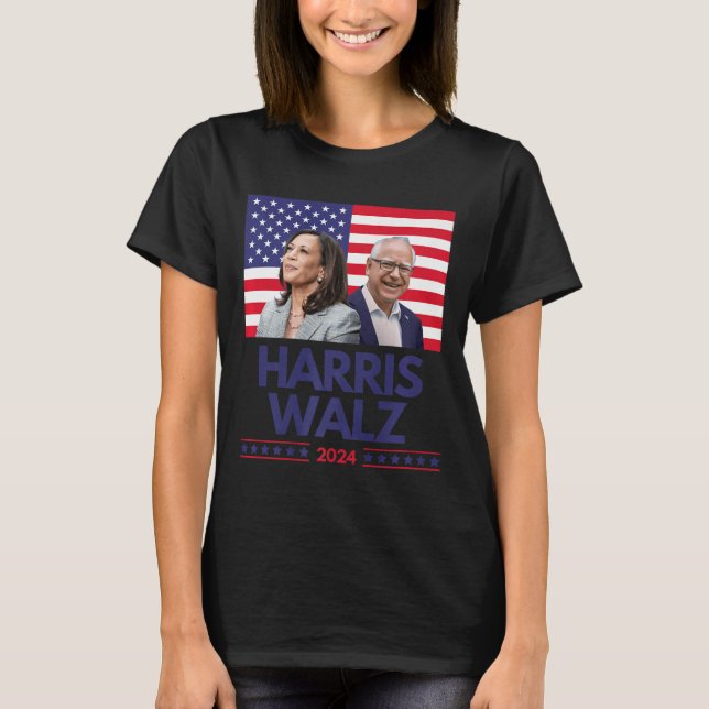 Harris Walz Election Kamala Harris Tim Waltz Ameri T-Shirt (Front)