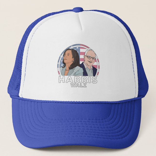 Harris Walz Election Trucker Hat (Front)