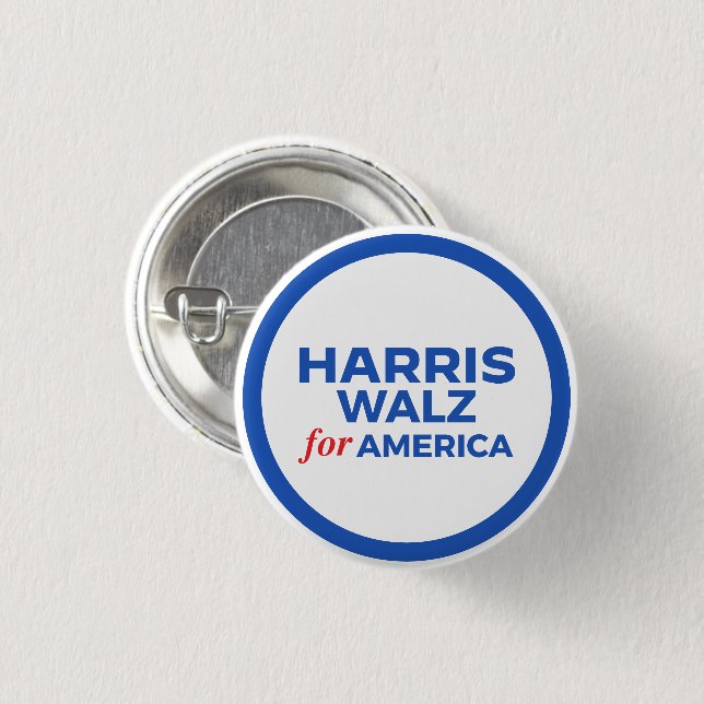 Harris Walz for America 2024 3 Cm Round Badge (Front & Back)