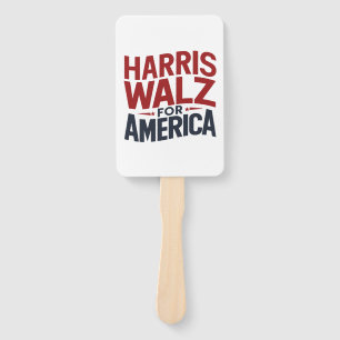 harris walz for america hand fan