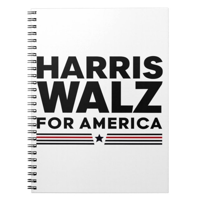 harris walz for america  notebook (Front)