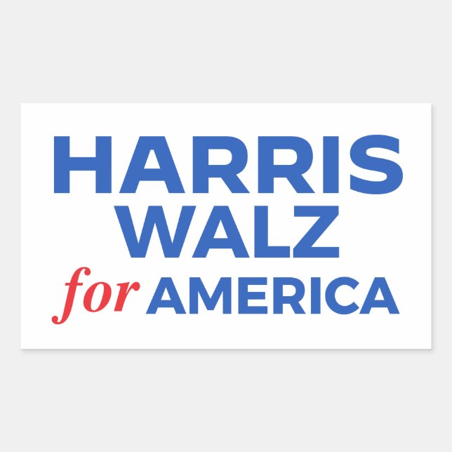 Harris Walz for America Rectangular Sticker (Front)