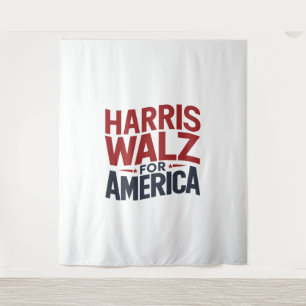 harris walz for america tapestry