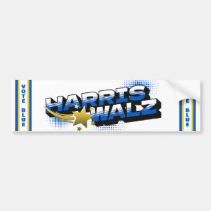 Harris & Walz Gold Star Bumper Sticker