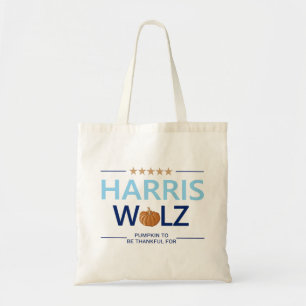 Harris Walz Halloween Pumpkin to be Thankful For Tote Bag