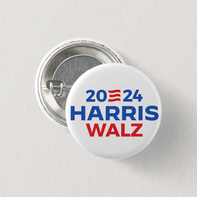 Harris Walz in 2024 3 Cm Round Badge (Front & Back)