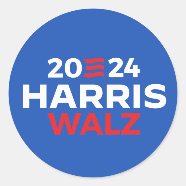 Harris Walz in 2024 Classic Round Sticker (Front)