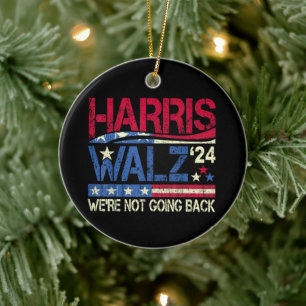 Harris Walz Kamala Harris 2024 Tim Walz Ceramic Ornament