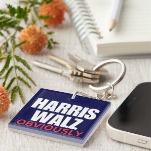 Harris Walz OBVIOUSLY   Harris Walz 2024 Obviously Key Ring