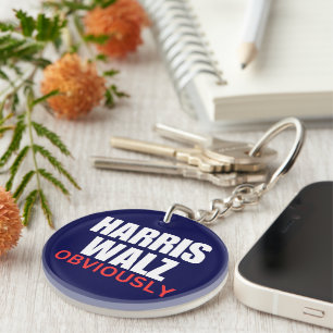 Harris Walz OBVIOUSLY   Harris Walz 2024 Obviously Key Ring
