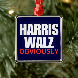 Harris Walz OBVIOUSLY Harris Walz 2024 Obviously Metal Ornament