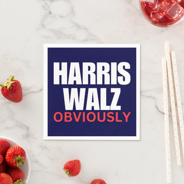 Harris Walz OBVIOUSLY | Harris Walz 2024 Obviously Napkin (Insitu)