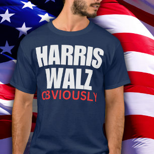 Harris Walz OBVIOUSLY   Harris Walz 2024 Obviously T-Shirt