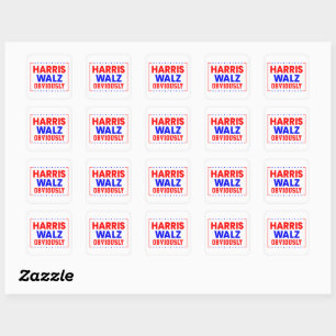 Harris Walz Obviously Kamala Harris for President Square Sticker