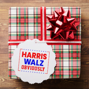 Harris Walz Obviously Kamala Harris for President Tree Decoration Card