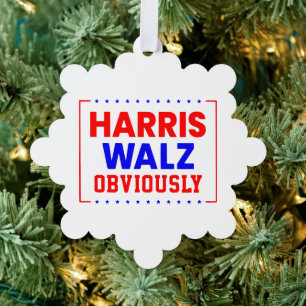 Harris Walz Obviously Kamala Harris for President Tree Decoration Card