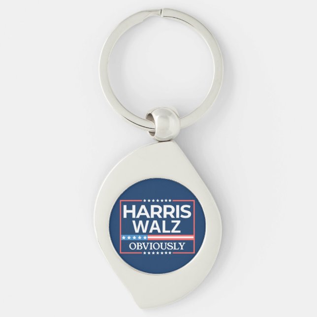 Harris Walz. Obviously. Kamala Harris Tim Walz  Key Ring (Front)