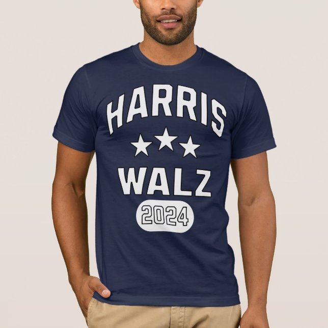 Harris Walz Patriotic College Style Preppy T-Shirt (Front)