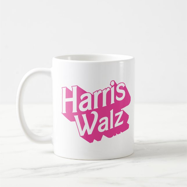 Harris Walz Pink Coffee Mug (Left)