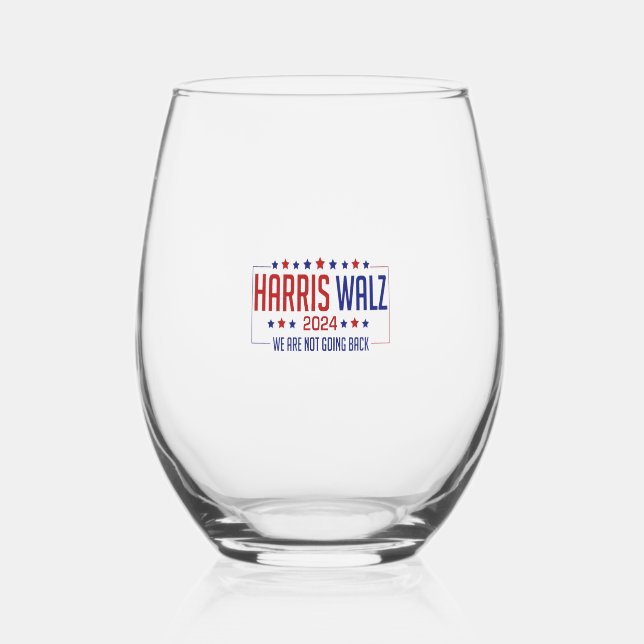 harris walz  stemless wine glass (Front)