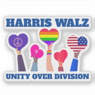 Harris Walz Unity Over Division LGBTQ Dark Blue