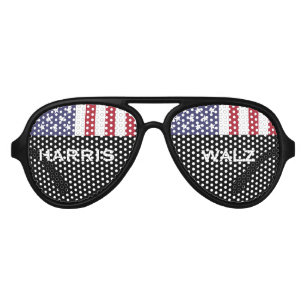 HARRIS WALZ USA Flag Party Aviators Aviator Sunglasses