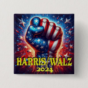 Harris walz vance 2024 vote election 15 cm square badge