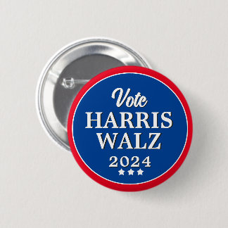 Harris Walz Vote 2024 Democrat Election 6 Cm Round Badge