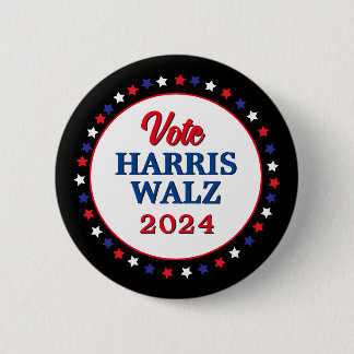 Harris Walz Vote 2024 Democrat Election 6 Cm Round Badge