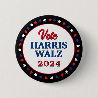 Harris Walz Vote 2024 Democrat Election 6 Cm Round Badge