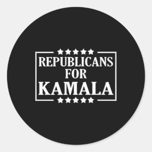 Harris Walz Waltz 2024 Republicans For Kamala Classic Round Sticker