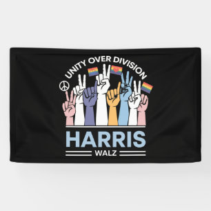 Harris Walz Waltz 2024 Unity Over Division Banner