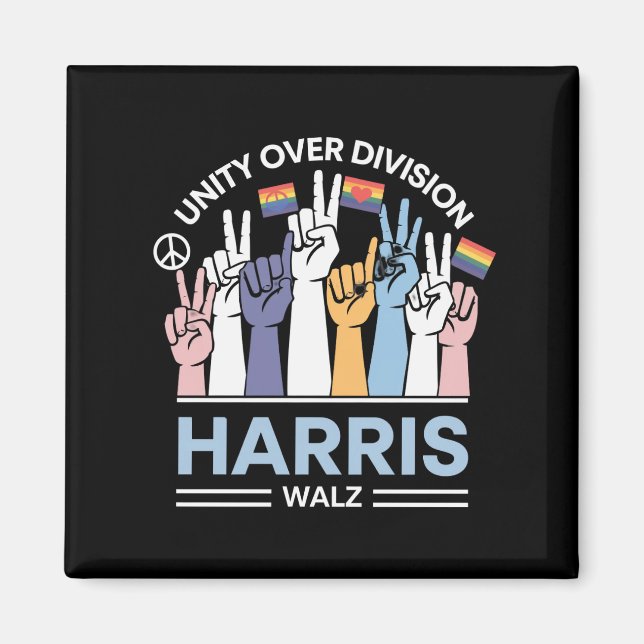 Harris Walz Waltz 2024 Unity Over Division Magnet (Front)