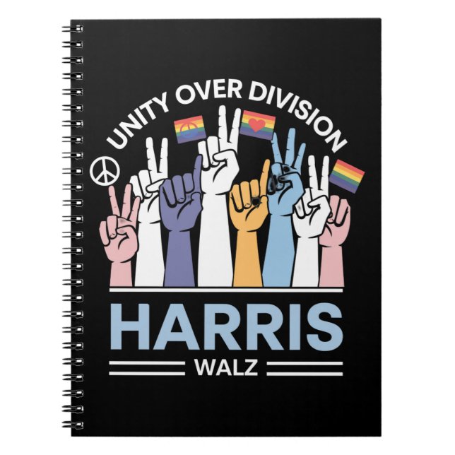 Harris Walz Waltz 2024 Unity Over Division Notebook (Front)