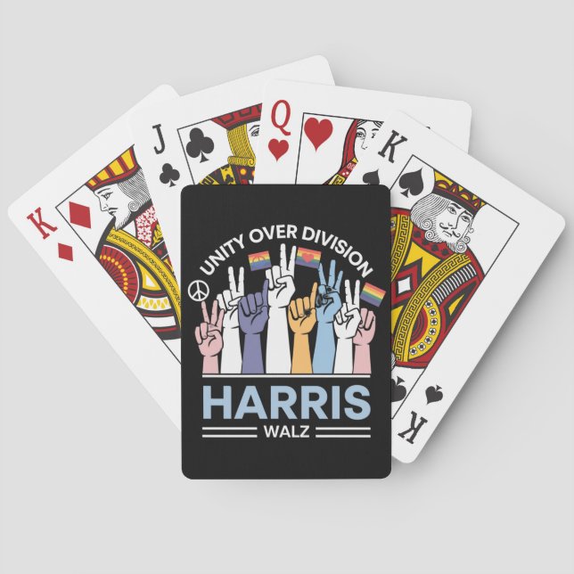 Harris Walz Waltz 2024 Unity Over Division Playing Cards (Back)