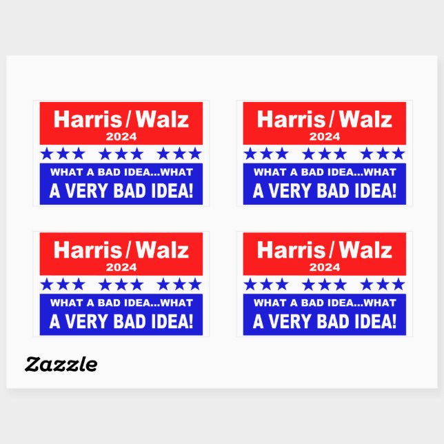 Harris / Walz What a Bad Idea... Rectangular Sticker (Sheet)