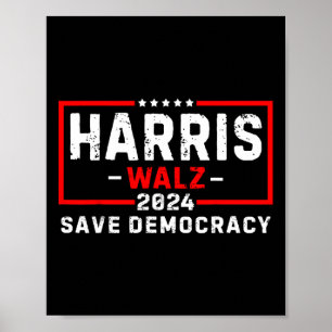 Harris WAlzheimer 2024 Harris Waltz Democratic Vp Poster