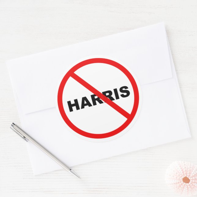 Harris Warning Do Not Go There! Classic Round Sticker (Envelope)