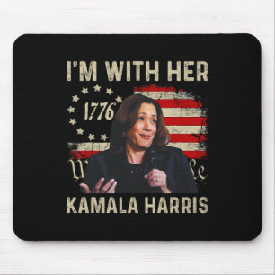 Harris We The People I’m With Her Usa Flag  Mouse Pad