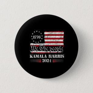 Harris We The People Us Flag 6 Cm Round Badge