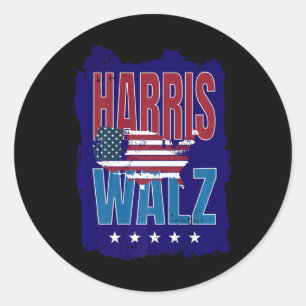 Harris Wheimer 2024 Distressed Us Flag Election Pr Classic Round Sticker