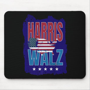 Harris Wheimer 2024 Distressed Us Flag Election Pr Mouse Pad