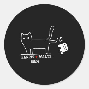 Harris Wheimer 2024 Funny Cat Election Kamala Harr Classic Round Sticker