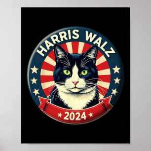 Harris Wheimer 2024 Funny Cat Election Kamala Harr Poster