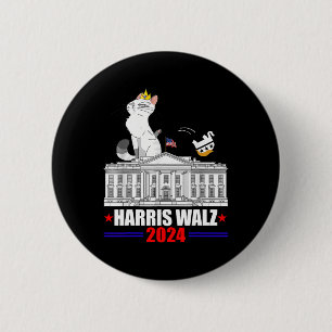 Harris Wheimer 2024 President Election Funny Cat L 6 Cm Round Badge